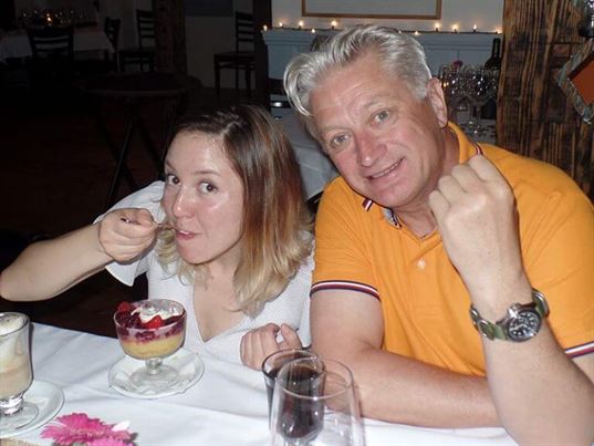 Deserts are always the best part of a dinner, as Venesia Hurtubise and Steve Playdon seem to be demonstrating here.