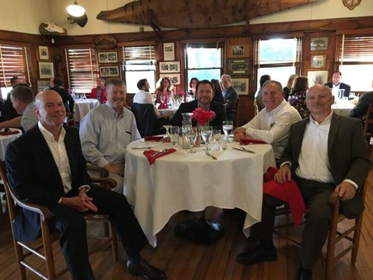 Mike Arpin, Steve LeFebvre, Ernesto Pollano, Bill Kushner and Dave Ferguson gather for the awards dinner