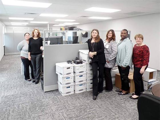 It’s moving day for the Inside Sales team. Here, Amy Mancini, Mirela Omerbasic, Kim Romano, Katie Nelson, Mimi Douet, and Robin Ives all explore the handsome new office spaces.