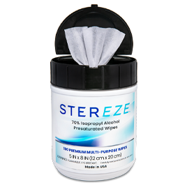 Stereze IPA Surface Cleaning Wipes - 100 Wipe Tub