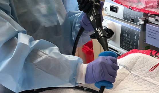 Endoscope Sponge In Use