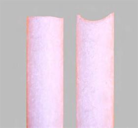 a standard Sticklers™ CleanStixx™ (left) has a flatter geometry than the new Expanded Beam CleanStixx™ (right)